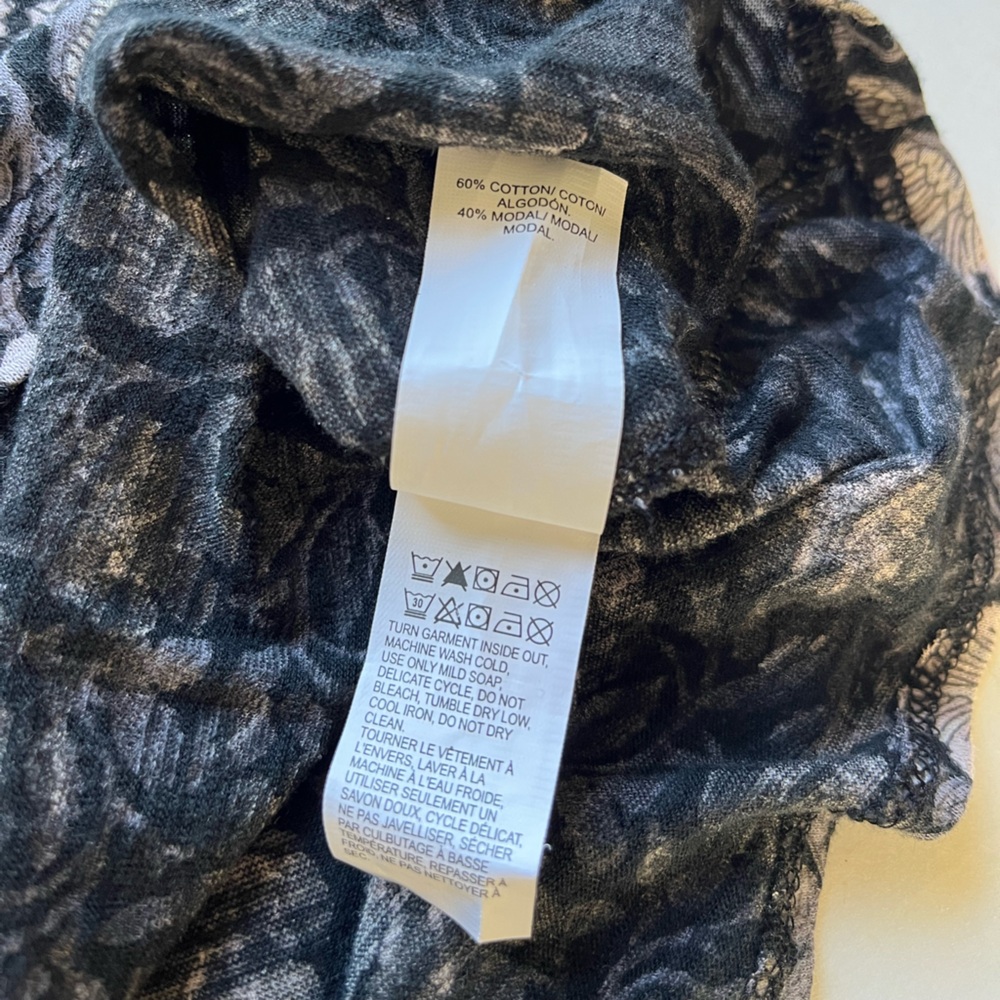 Lucky Brand Women's Black Mixed Floral Print Long Sleeve Boho Tunic Top 3X - Picture 9 of 11